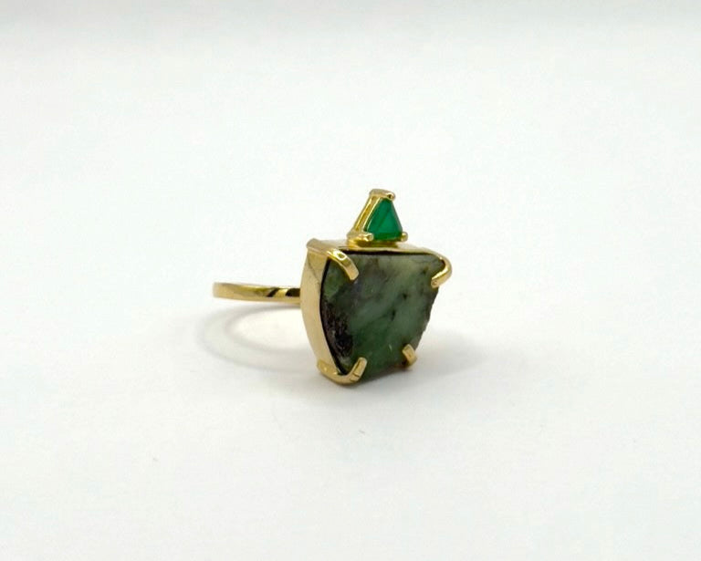Anillo Bahia Esmeralda y Crisoprasa