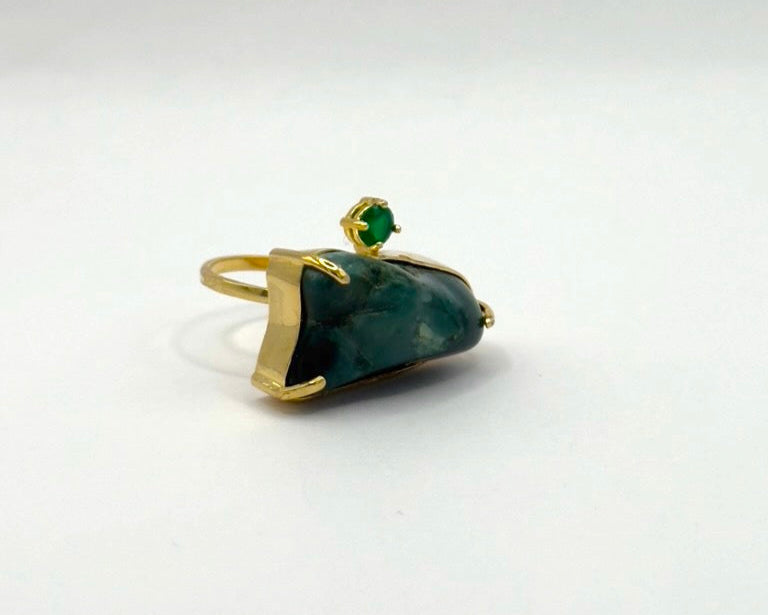 Anillo Alagoas Esmeralda y Crisoprasa