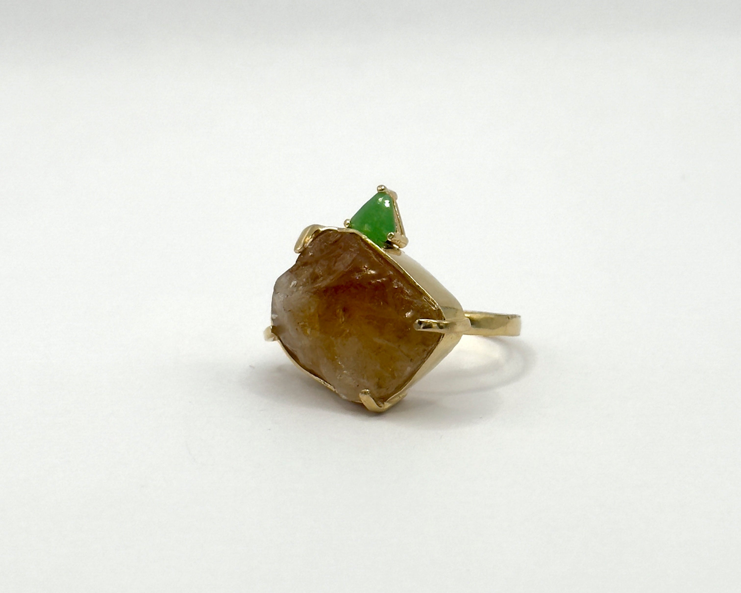 Anillo Bahia Citrino y Crisoprasa