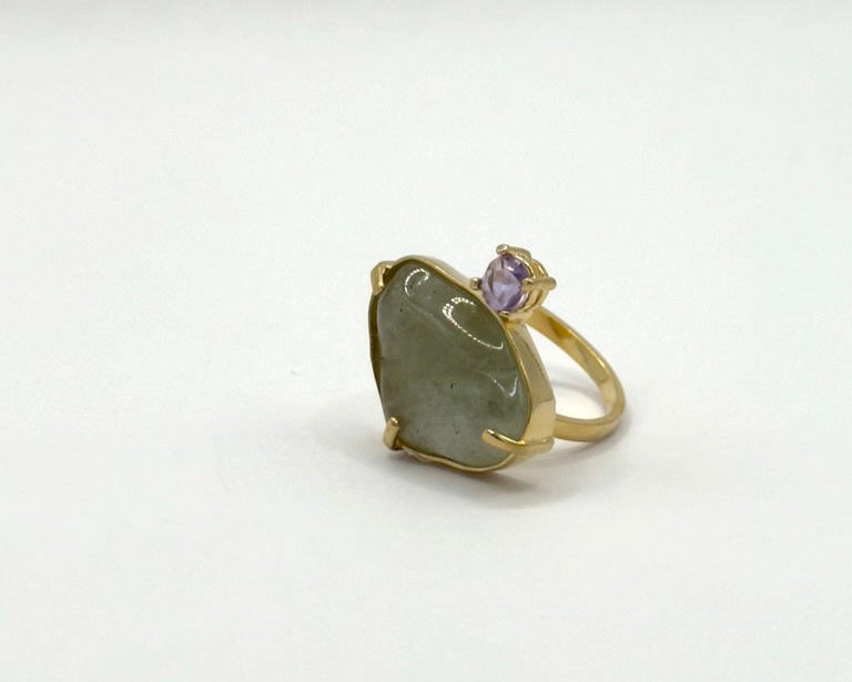 Anillo Alagoas Aguamarina y Amatista