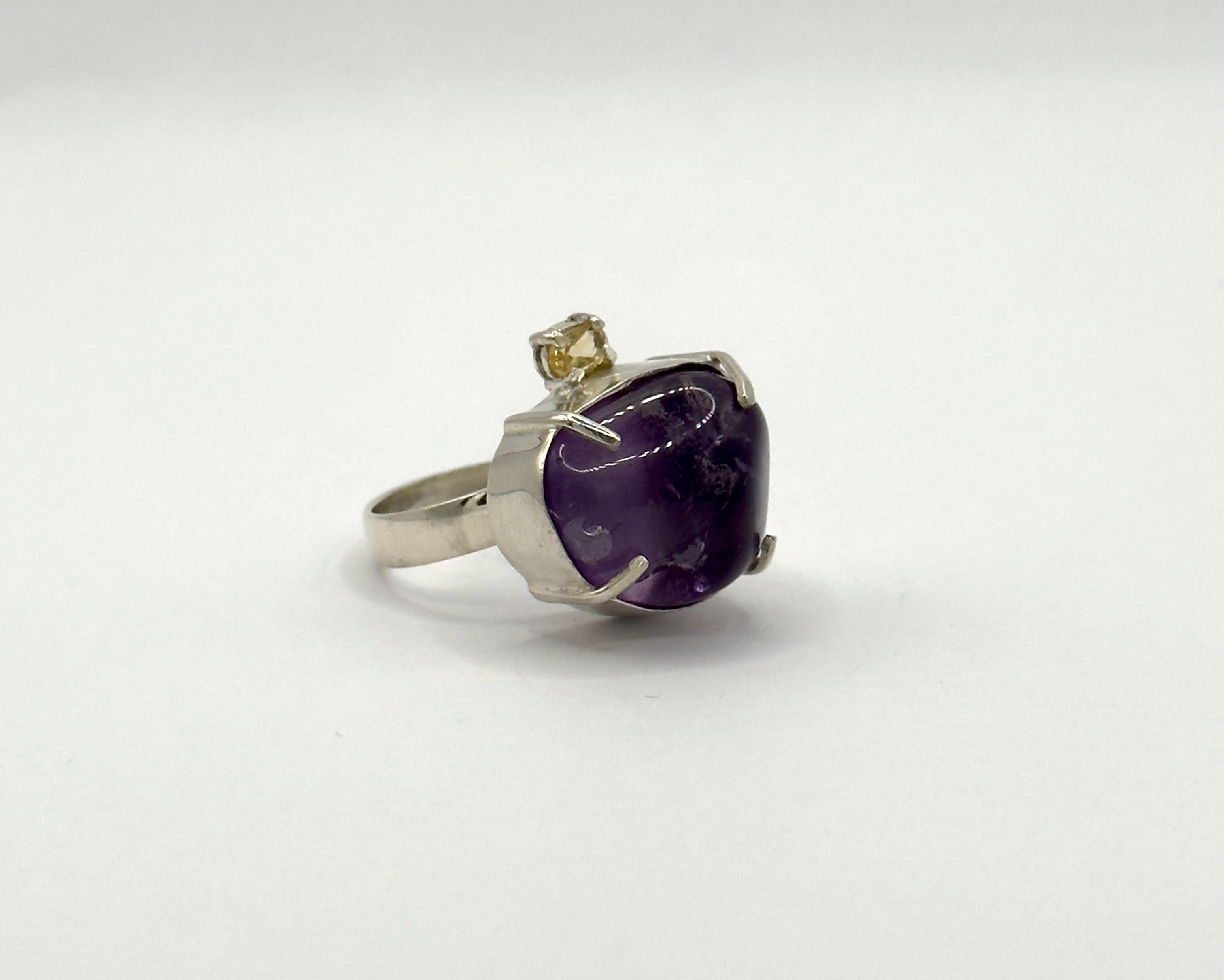 Anillo Amazonas Amatista y Citrino