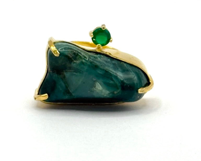 Anillo Alagoas Esmeralda y Crisoprasa