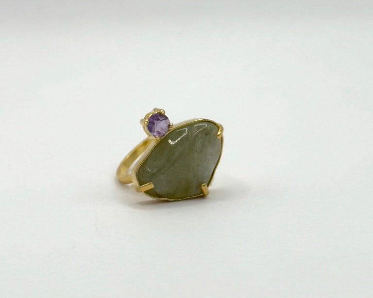 Anillo Alagoas Aguamarina y Amatista