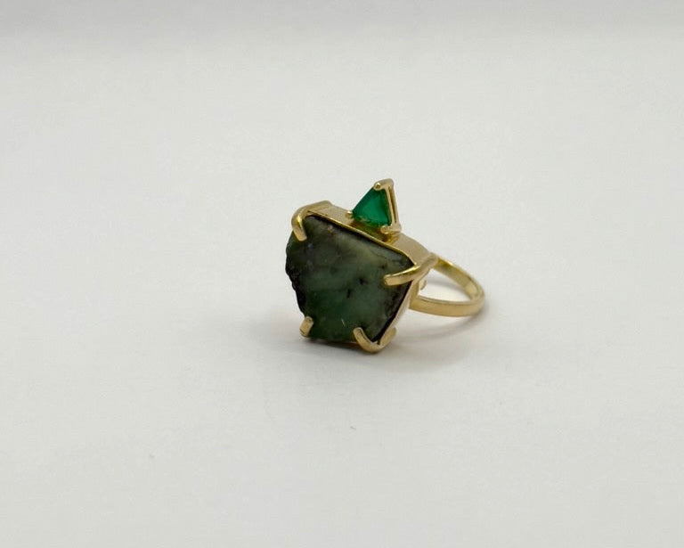 Anillo Bahia Esmeralda y Crisoprasa