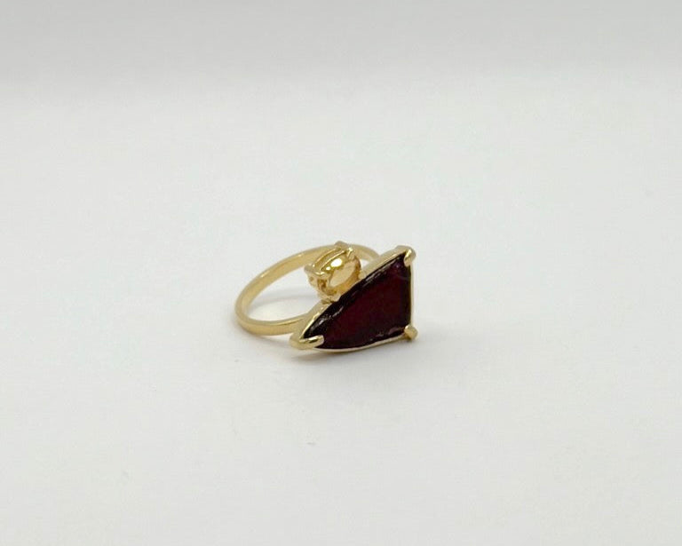 Anillo Alagoas Granate y Citrino