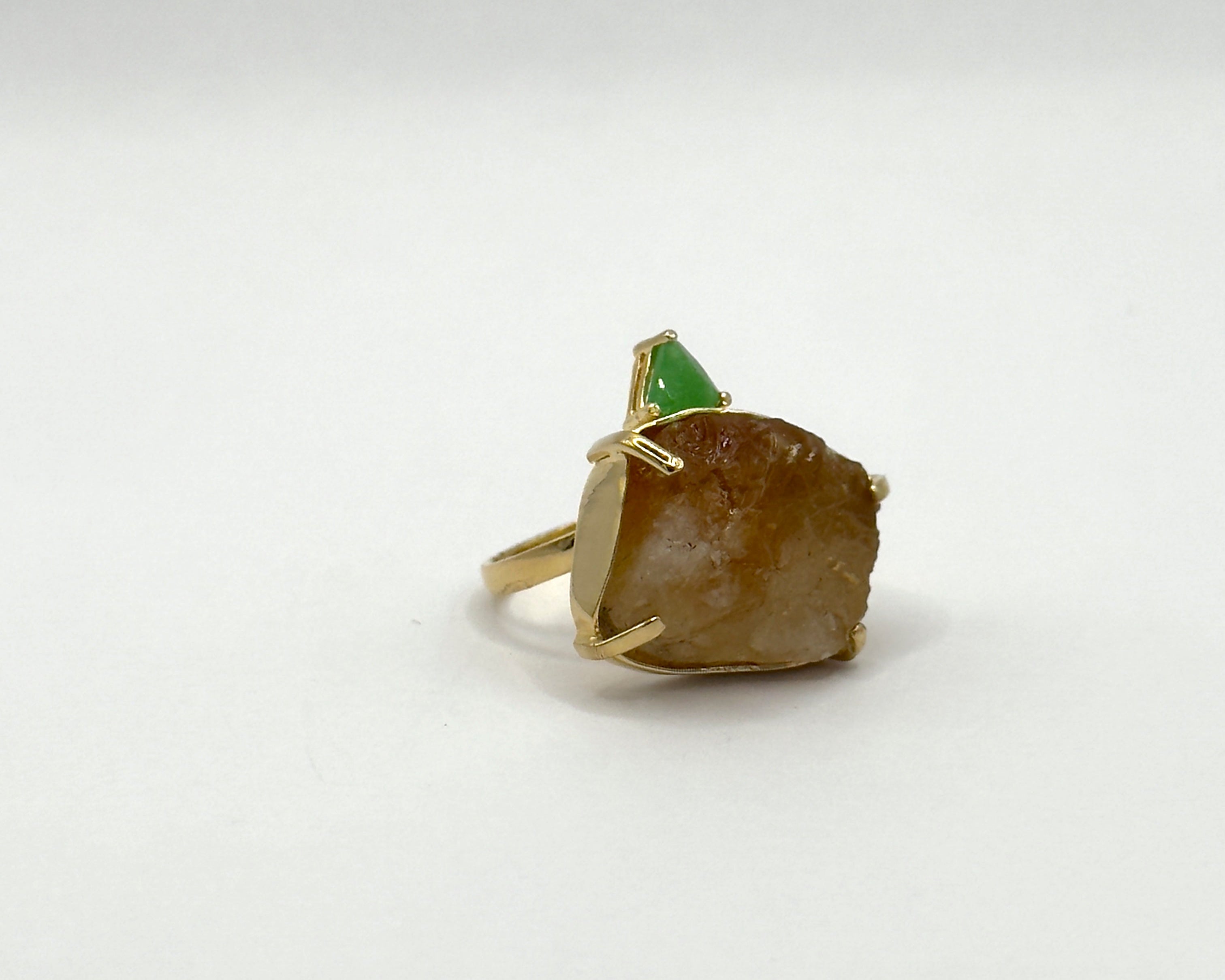 Anillo Bahia Citrino y Crisoprasa