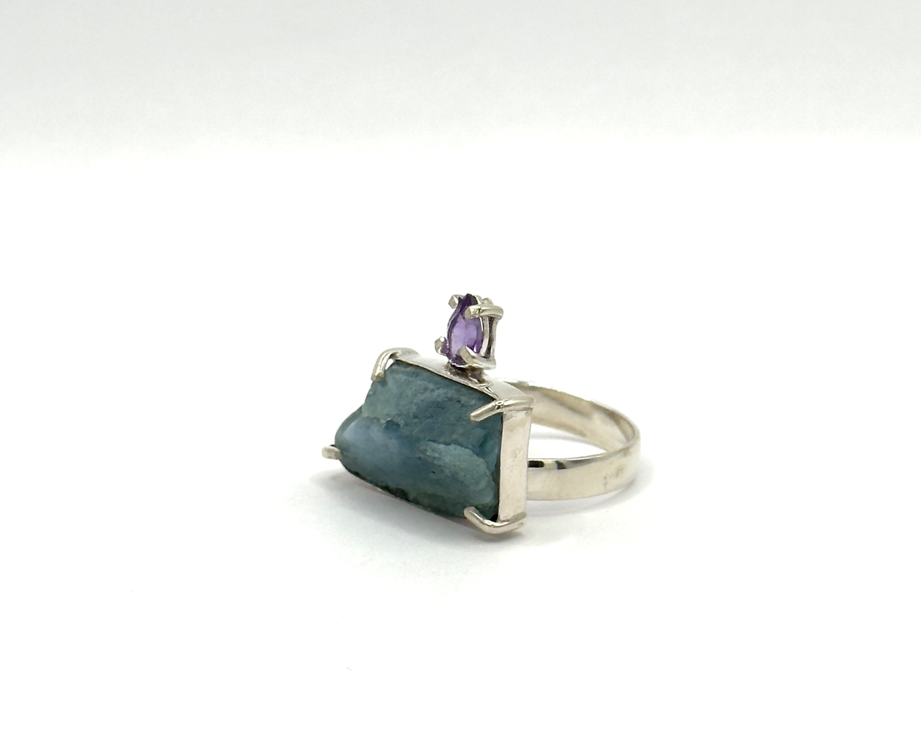 Anillo Amazonas Aguamarina y Amatista II