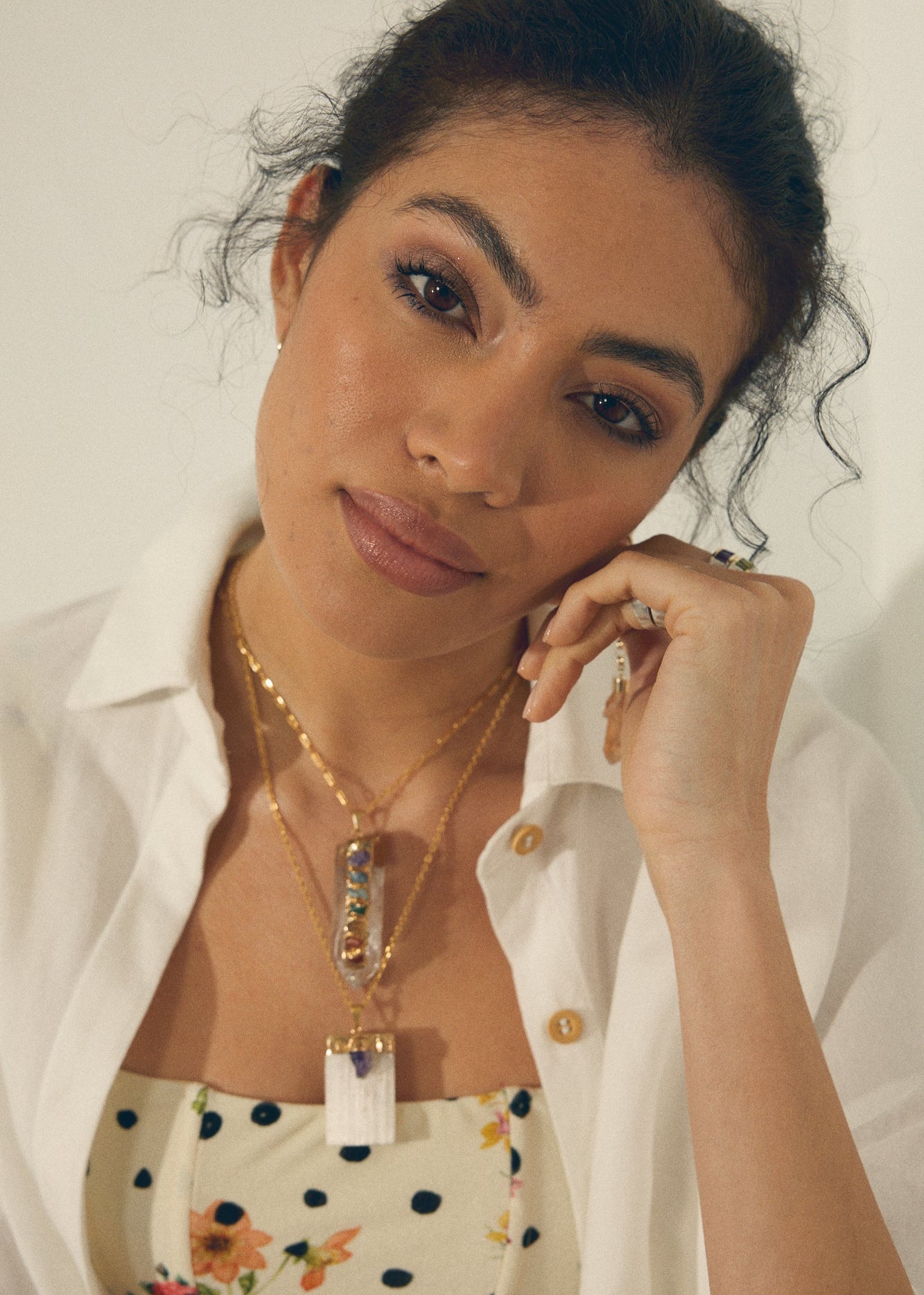 Colgante Recife Selenita con Amatista