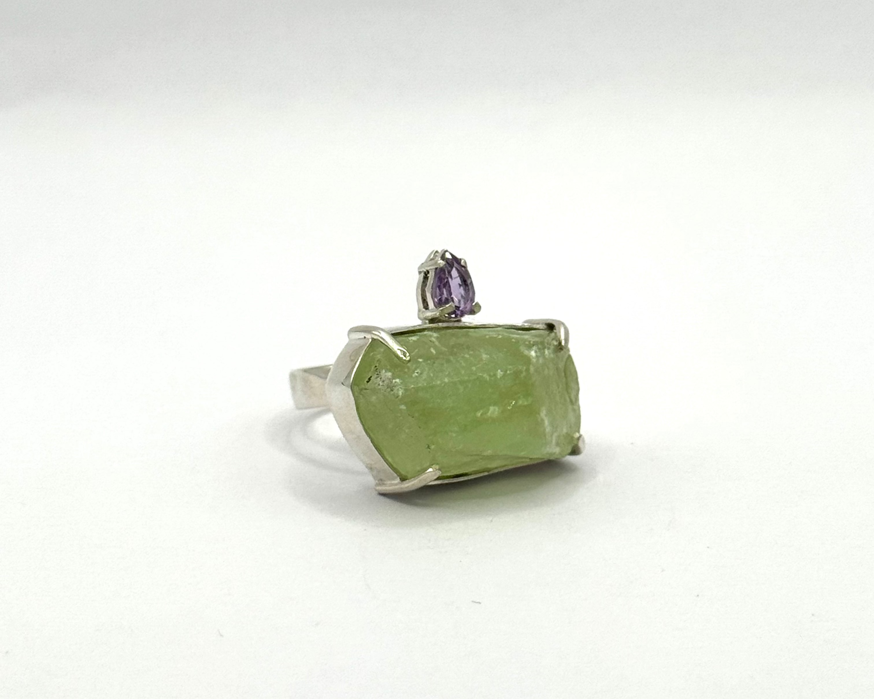 Anillo Amazonas Aguamarina y Amatista