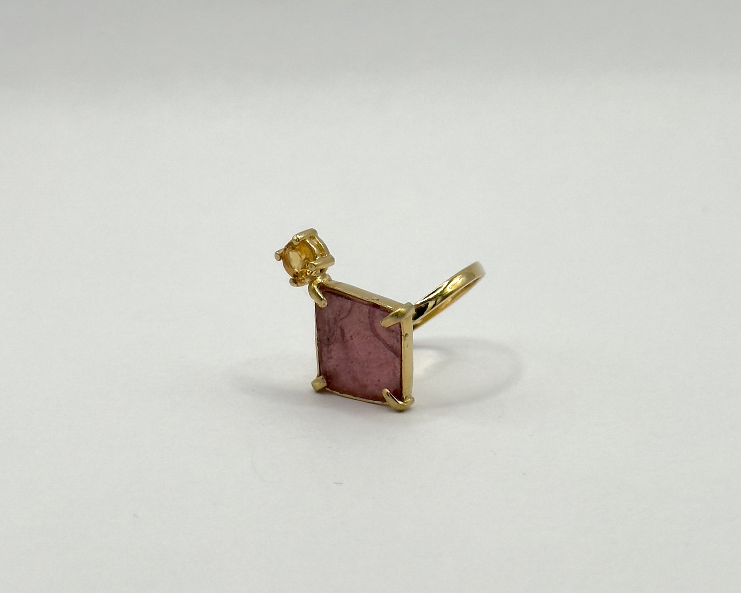 Anillo Alagoas Turmalina rosa y Citrino