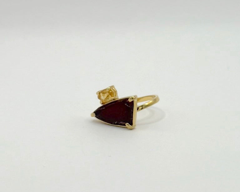 Anillo Alagoas Granate y Citrino