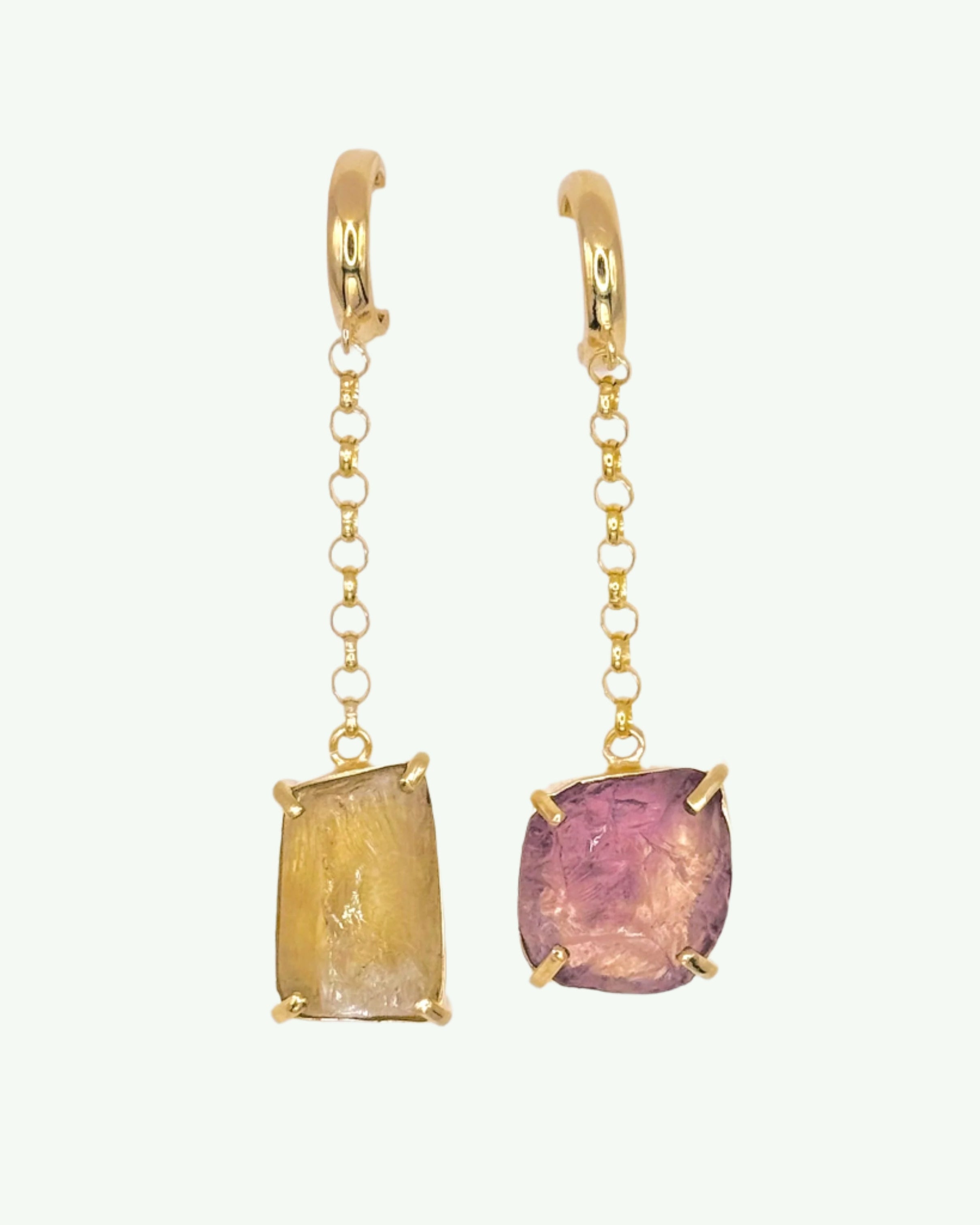 Pendientes Pará Amatista y Citrino