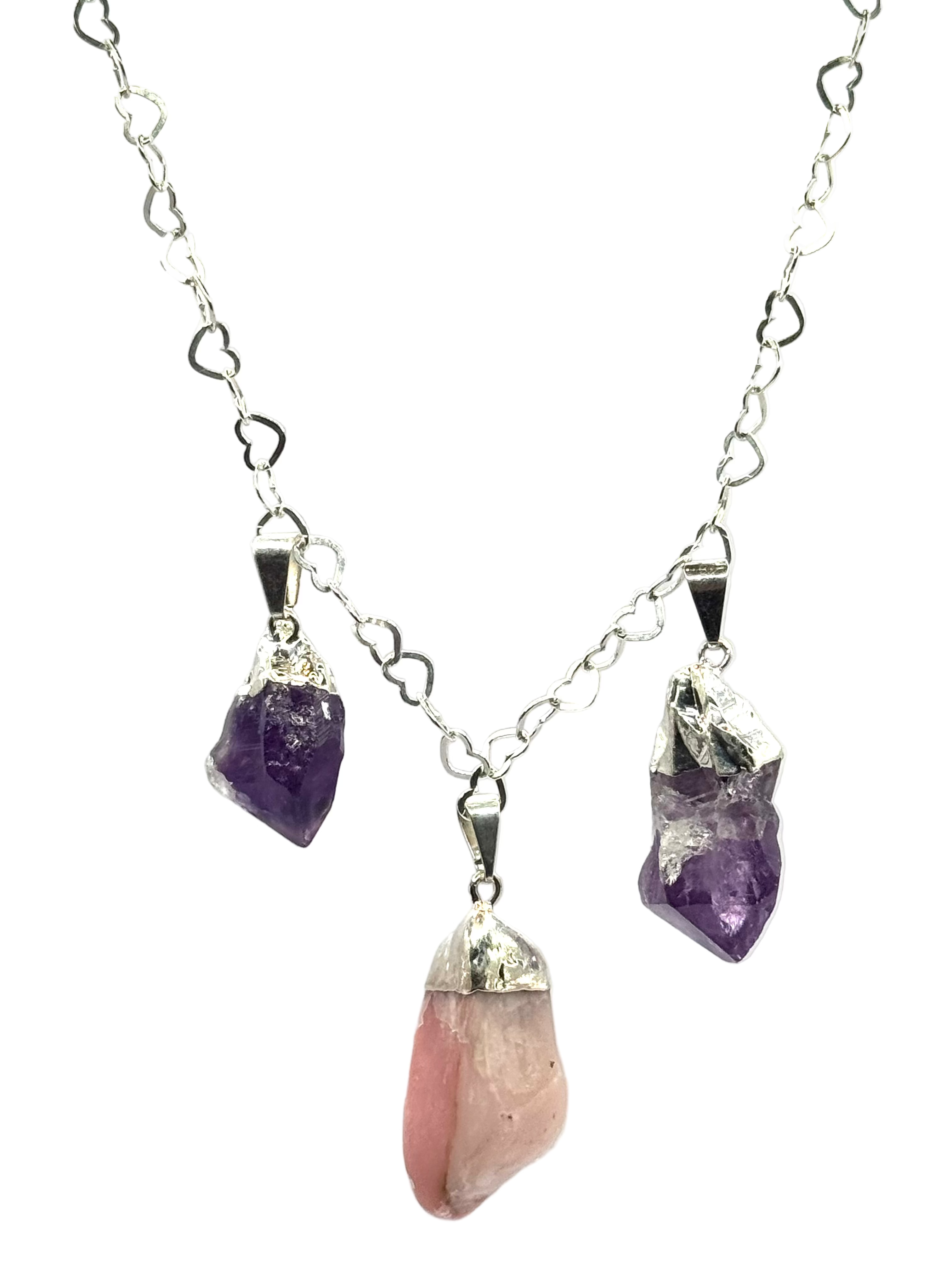 Colgante Recife Corazones Ópalo y Amatista